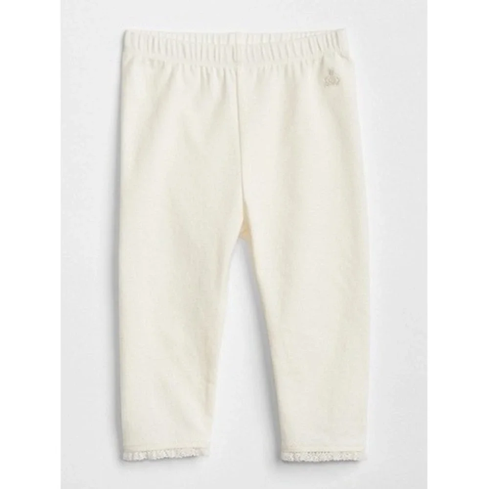 Baby‎ Gap Organically Grown Cotton Cream Teddy Bear Leggings 0-3 Months
